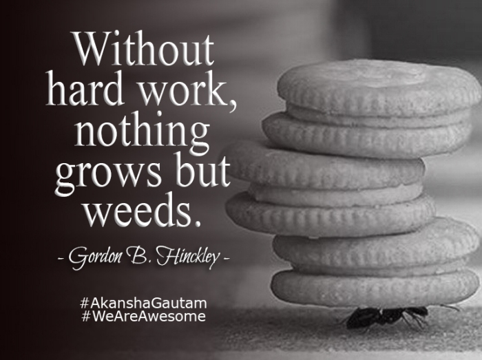 Without hard work, nothing grows but weeds. ~Gordon B